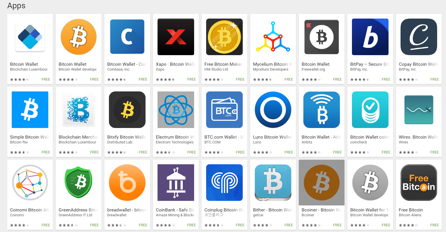 Bitcoin wallet apps